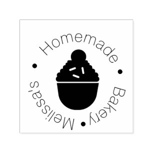 Tampon Auto-encreur Logo de boulangerie Cupcake de cuisson paillettes 
