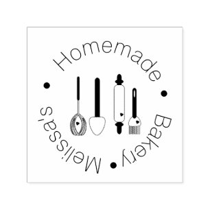 Tampon Auto-encreur Logo de boulangerie Ustensiles de cuisson Gâteaux 
