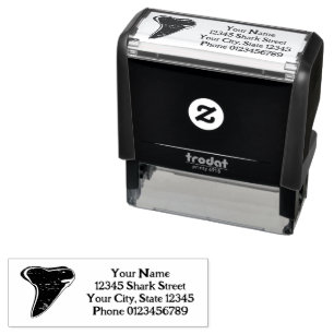 Tampon Auto-encreur Logo de dent de requin adresse de retour personnal