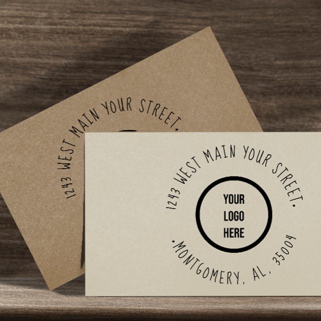 Tampon Auto-encreur Logo de société moderne Adresse de retour manuscri (Créateur téléchargé)