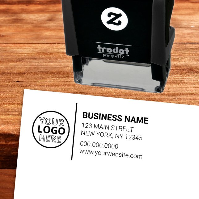 Tampon Auto-encreur Logo d'entreprise moderne Grande adresse de retour (Modern Business Logo Large Return Address Self-inking Stamp
)