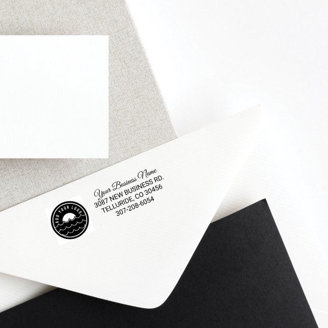 Tampon Auto-encreur Logo d'entreprise personnalisé Adresse de retour d (Créateur téléchargé)