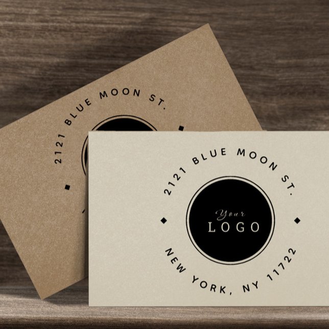 Tampon Auto-encreur Logo d'entreprise personnalisé Adresse de retour r (Créateur téléchargé)