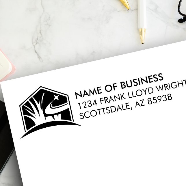 Tampon Auto-encreur Logo d'entretien de pelouse moderne Landscaping Ad (Créateur téléchargé)