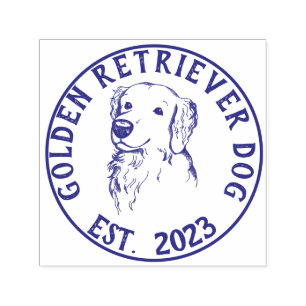Tampon Auto-encreur Logo Dog Walker Golden retriever
