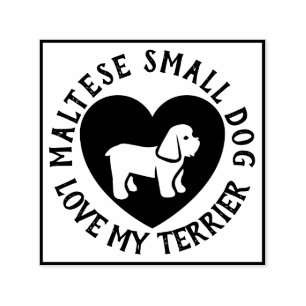 Tampon Auto-encreur Logo Maltese Terrier Dog Love Scrapbooking
