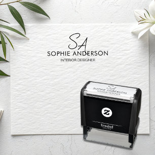 Tampon Auto-encreur Logo Monogramme Moderne Entreprise Professionnelle