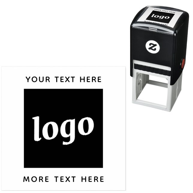 Tampon Auto-encreur Logo Simple Avec Entreprise Texte (Logo and custom text self inking stamp)