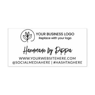Tampon Auto-encreur Logo & Website - Handmade by Your Business