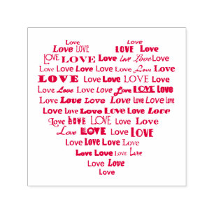 Tampon Auto-encreur Love Heart Word Cloud