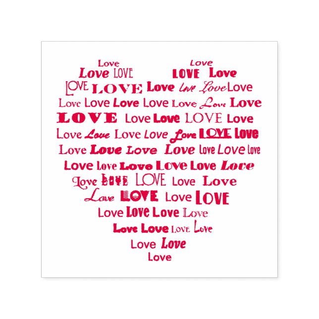 Tampon Auto-encreur Love Heart Word Cloud (Design)