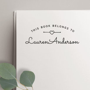 Tampon Auto-encreur Lovely Heart livre artisanal appartient à la plaqu