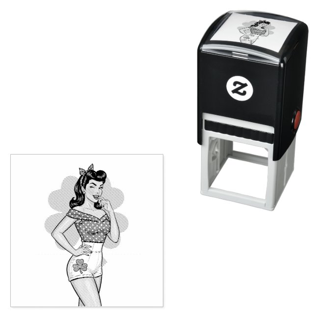 Tampon Auto-encreur Lucky Retro Glam (En situation)