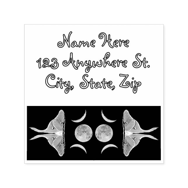 Tampon Auto-encreur Luna Moth Triple Moon Nom personnalisé (Design)