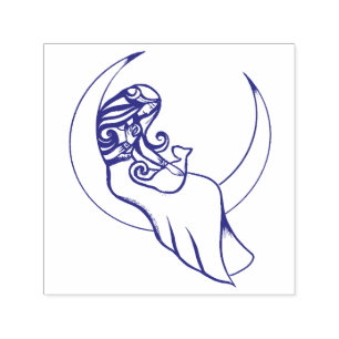Tampon Auto-encreur Lune Sorcière LuneEnfant Pagan Wicca Art
