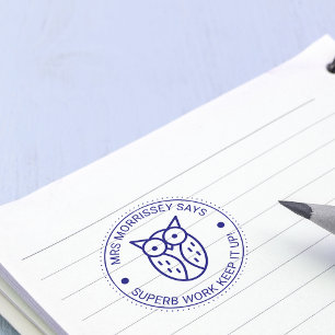 Tampon Auto-encreur Magnifique Chouette de travail Enseignants personn