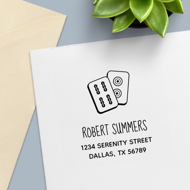 Tampon Auto-encreur MahJong Game Tiles Adresse (Créateur téléchargé)