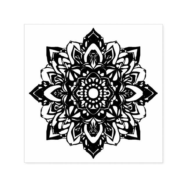 Tampon Auto-encreur Mandala à fleurs huit points étoiles (Design)
