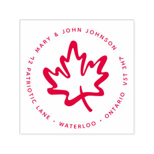 Tampon Auto-encreur Maple Leaf Modern Return Adresse Canada Circle