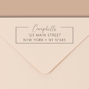 Tampon Auto-encreur Mariage Adresse de retour minimaliste moderne