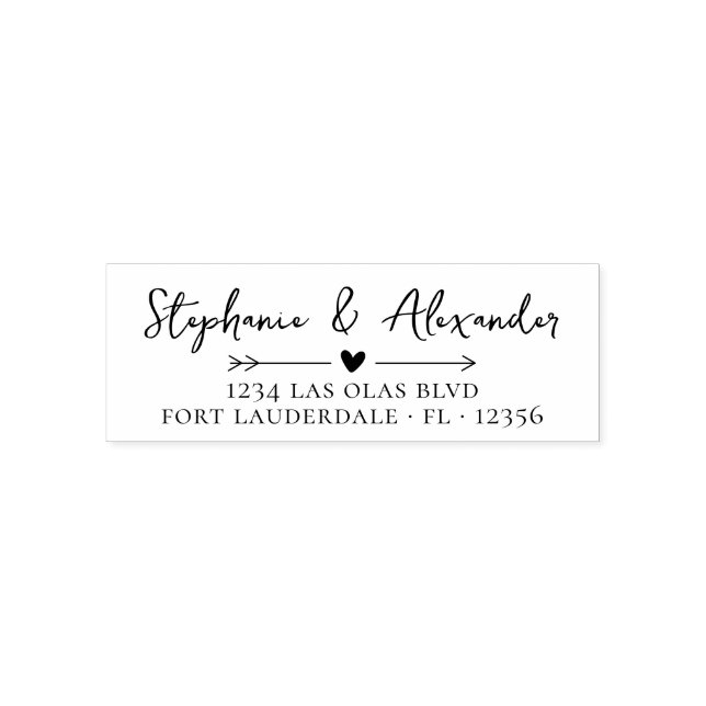Tampon Auto-encreur Mariage Adresse de retour Script manuscrit moderne (Design)