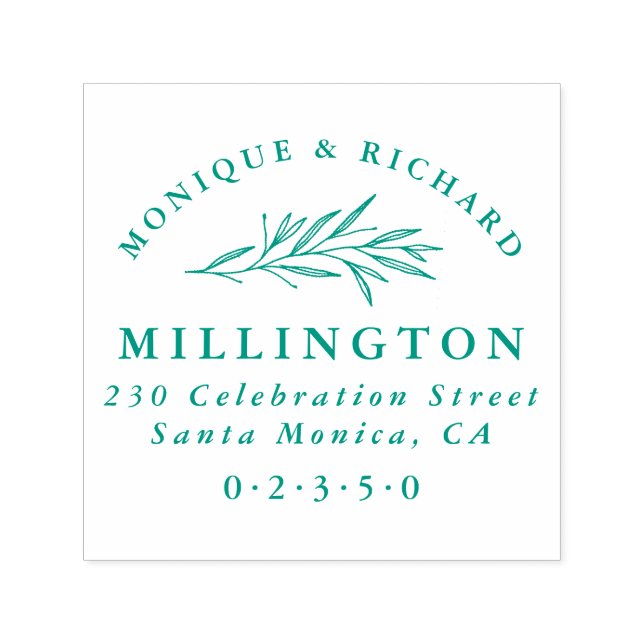 Tampon Auto-encreur Mariage botanique classique Adresse officielle de  (Design)