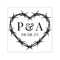 Mariage cardiaque du cadre de fil barbu Monogramme