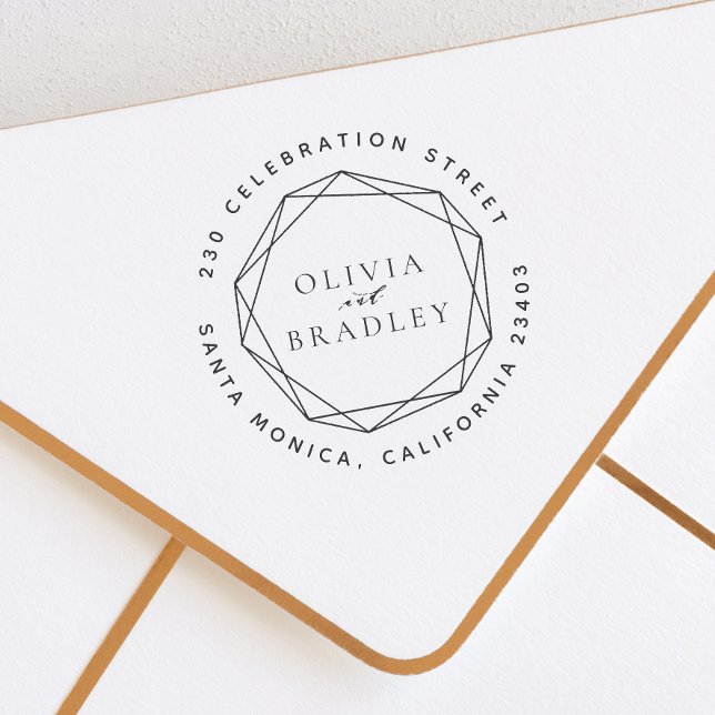 Tampon Auto-encreur Mariage d'adresse de retour de cadre et d'arrondi  (Rubber Stamp Mock-up)