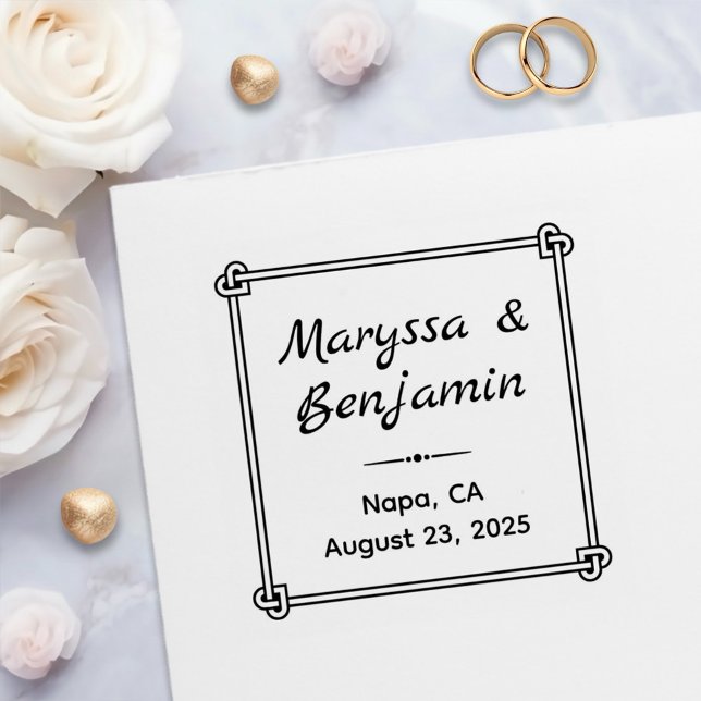 Tampon Auto-encreur Mariage de cadre en forme de noeud carrossable (Créateur téléchargé)