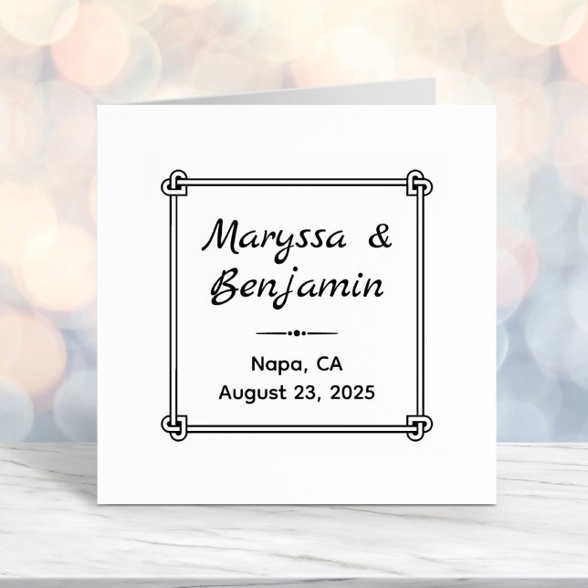 Tampon Auto-encreur Mariage de cadre en forme de noeud carrossable (Créateur téléchargé)