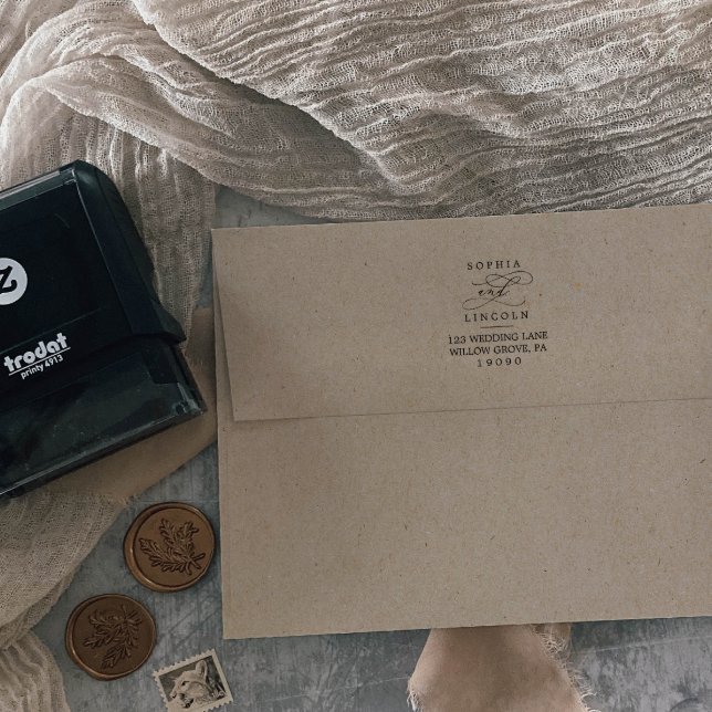 Tampon Auto-encreur Mariage de calligraphie romantique (Créateur téléchargé)