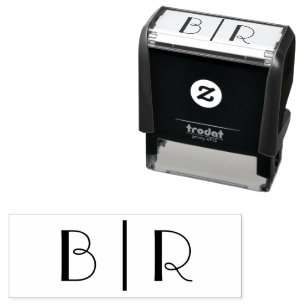 Tampon Auto-encreur Mariage de chambre de mariée simple 2 Monogramme i