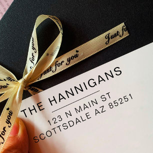 Tampon Auto-encreur Mariage de famille moderne Adresse de retour perso