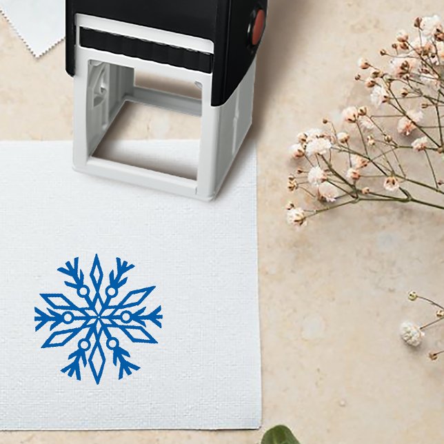 Tampon Auto-encreur Mariage de flocon bleu (Créateur téléchargé)