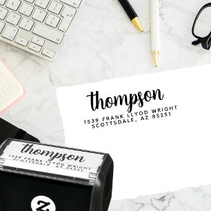 Tampon Auto-encreur Mariage de script moderne et élégant Adresse de re