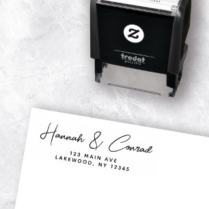 Tampon Auto-encreur Mariage minimaliste de script moderne simple