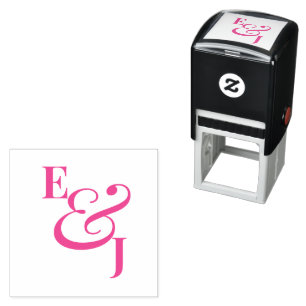 Tampon Auto-encreur Mariage minimaliste rose Esperluette Moderne