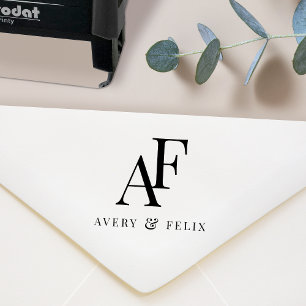 Tampon Auto-encreur Mariage Monogramme Elégant mariage Faveur