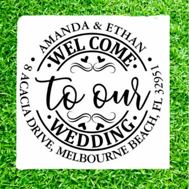 Tampon Auto-encreur Mariage Simple  (Personalize your special day with a Wedding Simple Self-inking Stamp)
