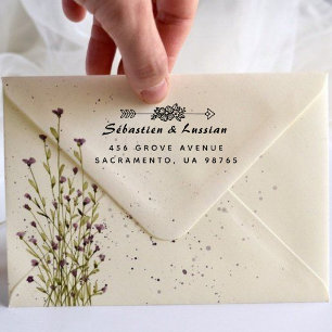 Tampon Auto-encreur mariage simple avec des fleurs