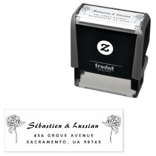 Tampon Auto-encreur mariage simple avec des fleurs