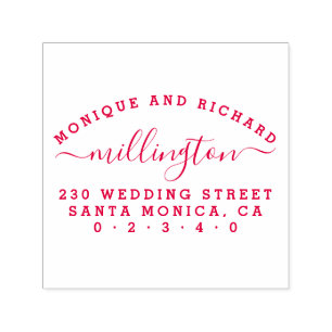 Tampon Auto-encreur Mariage simple   Script Nom de famille Adresse de 