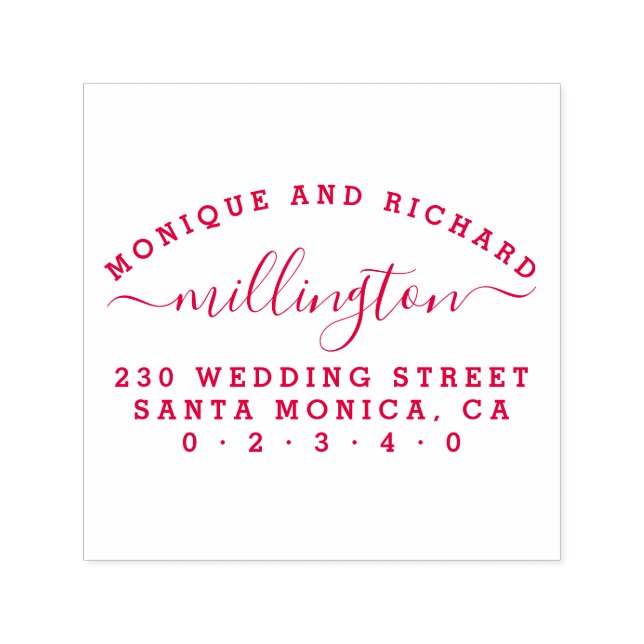 Tampon Auto-encreur Mariage simple | Script Nom de famille Adresse de  (Design)