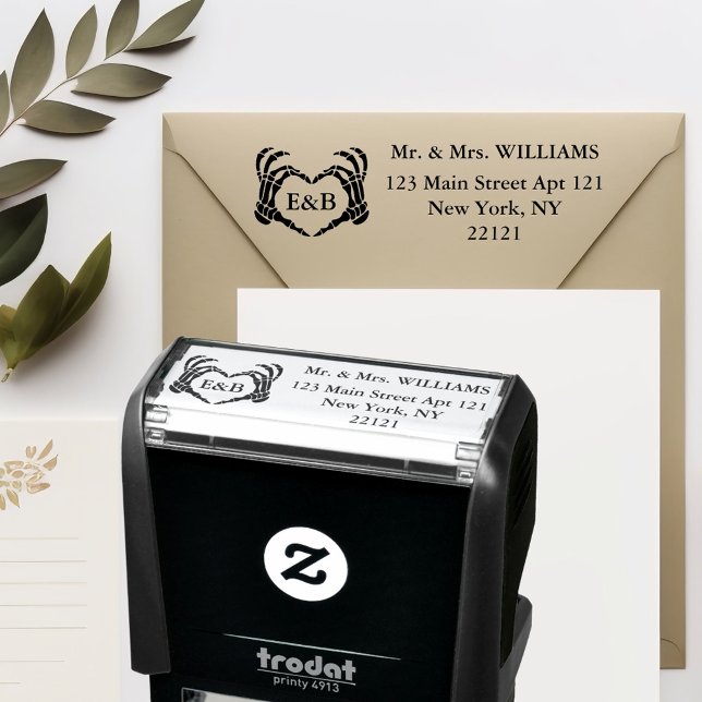 Tampon Auto-encreur Mariage Skeleton Adresse de retour personnalisée (Wedding Skeleton Personalized Return Address Self-inking Stamp
)