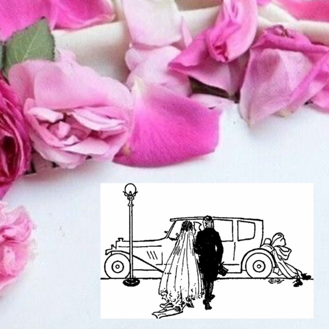 Tampon Auto-encreur Mariés d'époque 1920 (Créateur téléchargé)