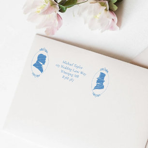 Tampon Auto-encreur Mariés gays roses bleues Régence