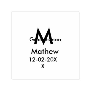 Tampon Auto-encreur Marine bleu groomsman nom lettre date masculin par