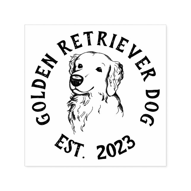 Tampon Auto-encreur Marquage de chien Retriever doré (Design)