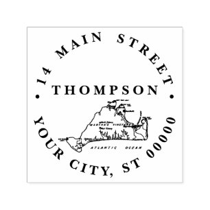 Tampon Auto-encreur Martha's Vineyard Vint Map #1 Nom Adresse de retou