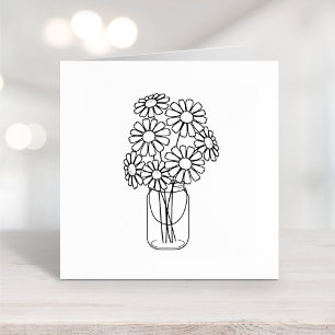 Tampon Auto-encreur Mason Jar Daisy Fleurs Couleur moi